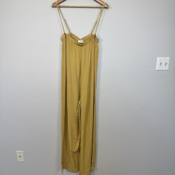 WeWoreWhat Pants - WeWoreWhat Jumpsuit Women's Medium Yellow Bohemian Wide Leg‎ Adjustable Straps
